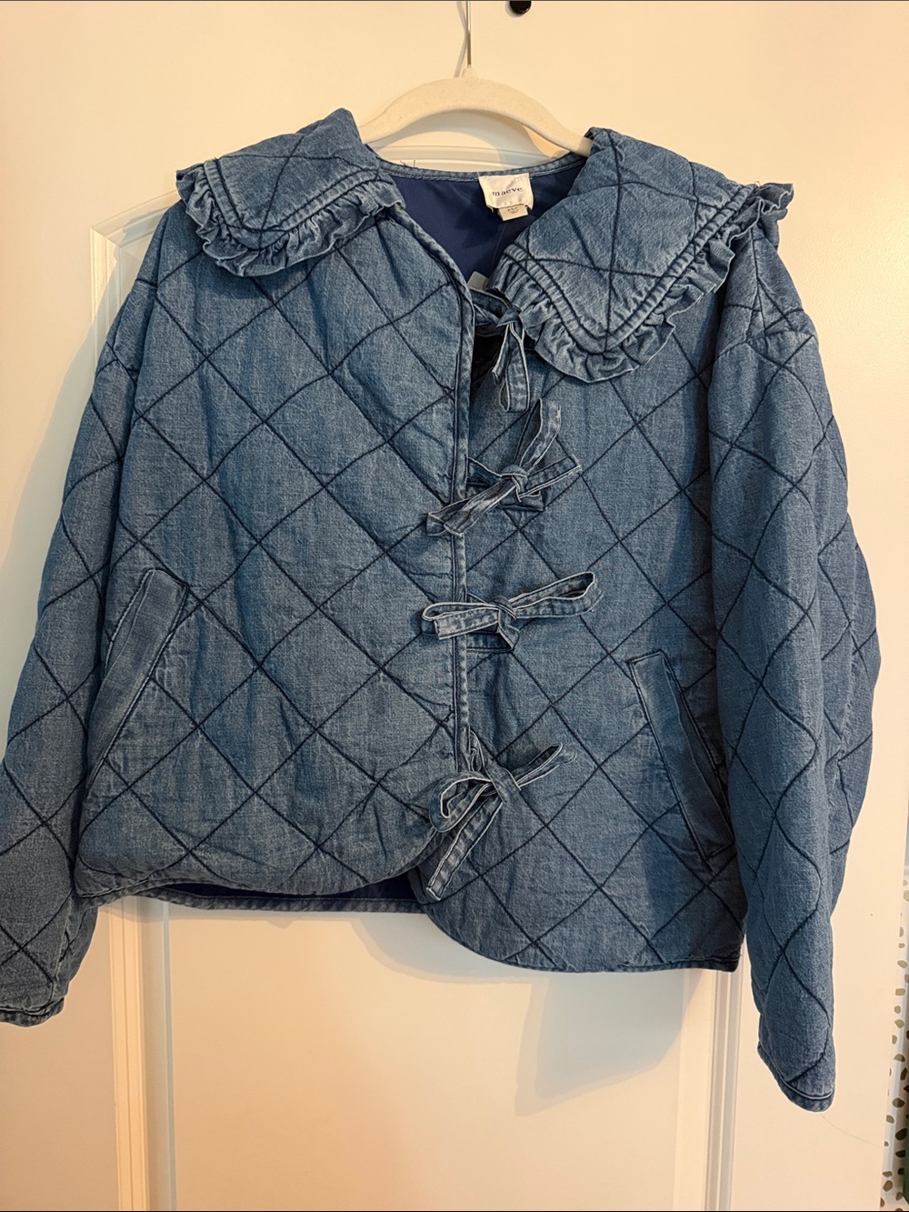 Maeve Quilted Tie Front Jacket | XS Petite